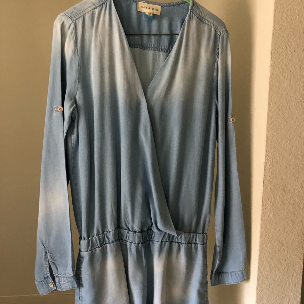 Cloth & Stone long sleeve shorts jumpsuit.